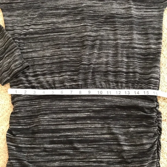 Athleta small black midi dress with ruched sides - Picture 7 of 8